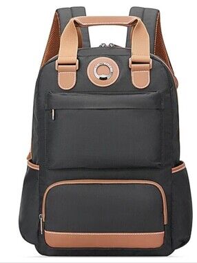Delsey Paris Flanerie Backpack- Black w/Cognac
